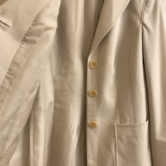 Caslon Off White Cream Ecru Long Lined 3 Button Front Blazer With Patch Pockets - Picture 15 of 16
